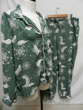 ASOS Curve Zodiac Pajama Set top elastic waist pants butterfly moon Size Sz 16